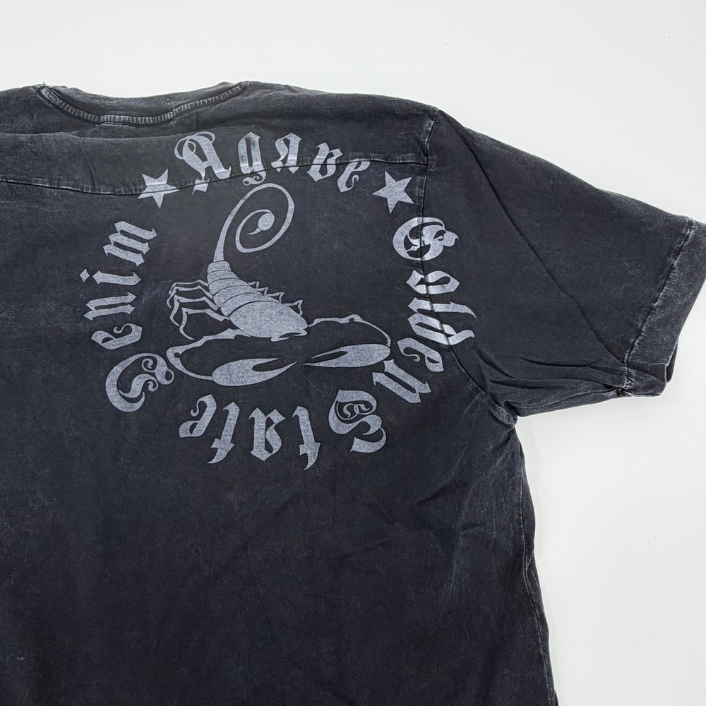 Jake Agave Denim Escorpion Tee Mens Large Faded Black Graphic T-Shirt G-1002 USA